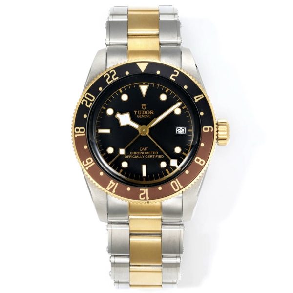 Tudor Black Bay GMT Automatic Diver Watch 41mm, Domed Sapphire Crystal, Rivet Stainless Steel Bracelet, Multiple Ceramic Bezel Color Options