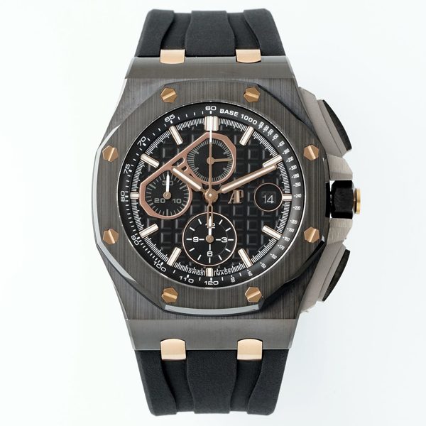 Audemars Piguet Ceramic Chronograph 44mm Sports Watch Rubber Strap