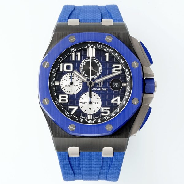Audemars Piguet Ceramic Chronograph 44mm Sports Watch Rubber Strap