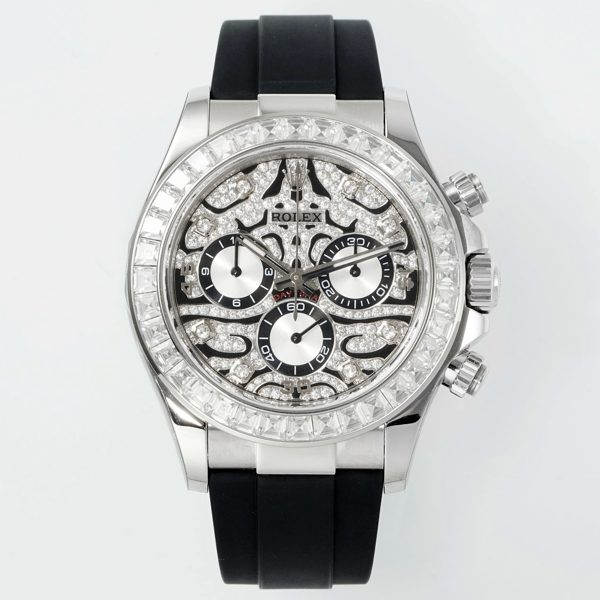 Rolex PPM Tiger Eye Moissanite Chronograph