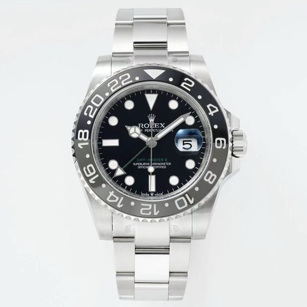 Rolex GMT Travel Watch 904L Steel Cal.3285 Movement
