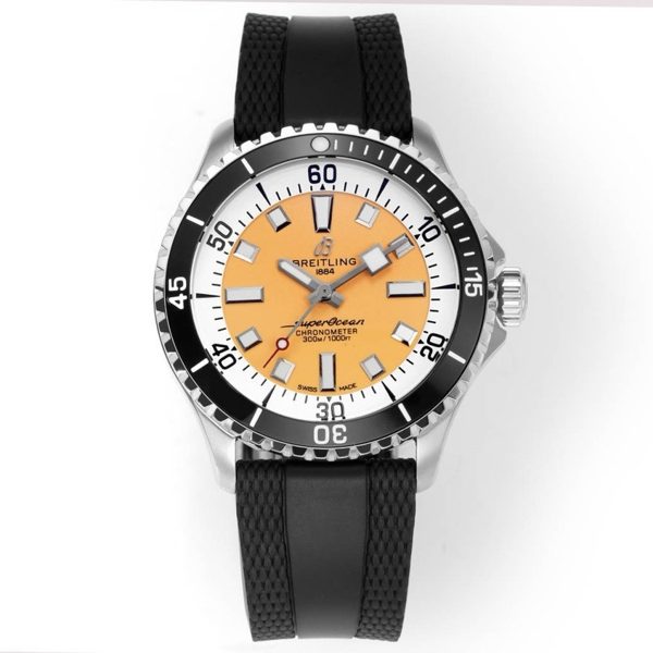 BREITLING Superocean 42mm Dive Watch, GR Factory Version Luminous Dial Ceramic Bezel Rubber Strap Multiple Colors