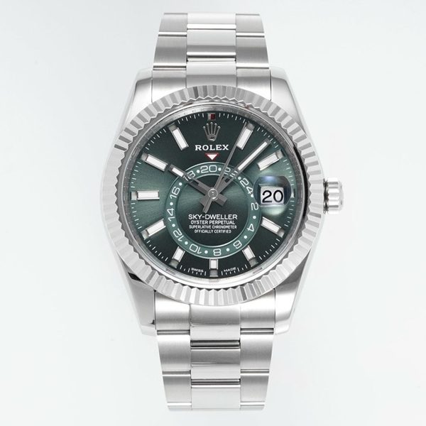 Rolex Sky‑Dweller Watch 42mm 904L Steel 9002 Automatic Movement Ring Command Bezel