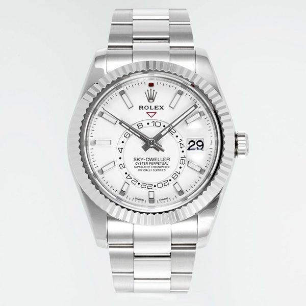Rolex Sky‑Dweller Watch 42mm 904L Steel 9002 Automatic Movement Ring Command Bezel