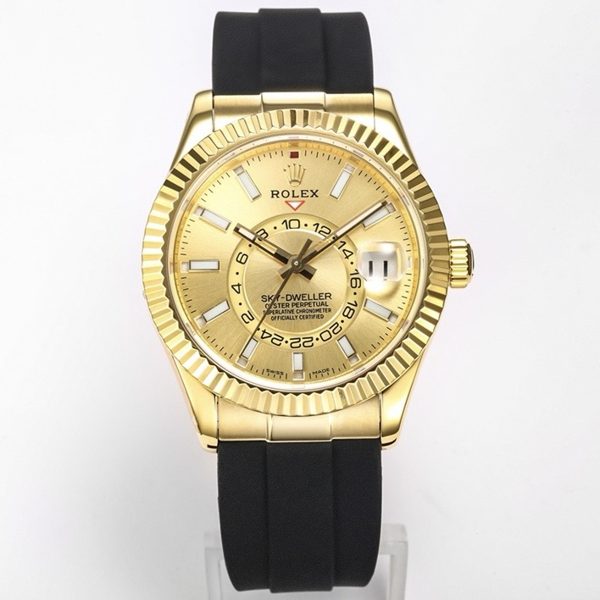 Rolex Sky‑Dweller Watch 42mm 904L Steel 9002 Automatic Movement Ring Command Bezel
