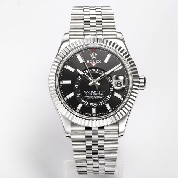 Rolex Sky‑Dweller Watch 42mm 904L Steel 9002 Automatic Movement Ring Command Bezel