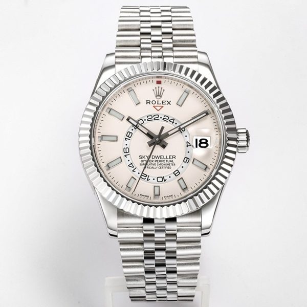 Rolex Sky‑Dweller Watch 42mm 904L Steel 9002 Automatic Movement Ring Command Bezel