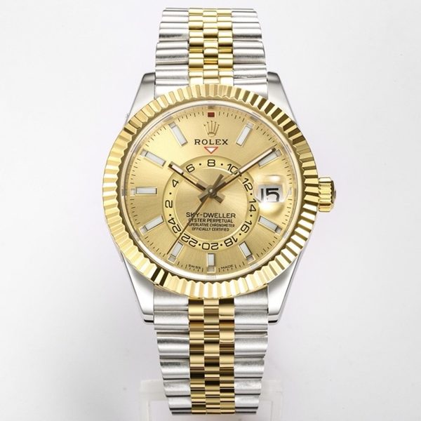 Rolex Sky‑Dweller Watch 42mm 904L Steel 9002 Automatic Movement Ring Command Bezel