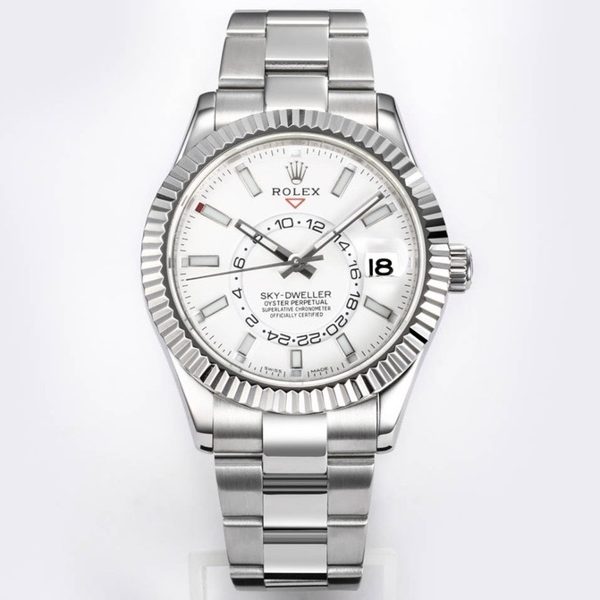 Rolex Sky‑Dweller Watch 42mm 904L Steel 9002 Automatic Movement Ring Command Bezel