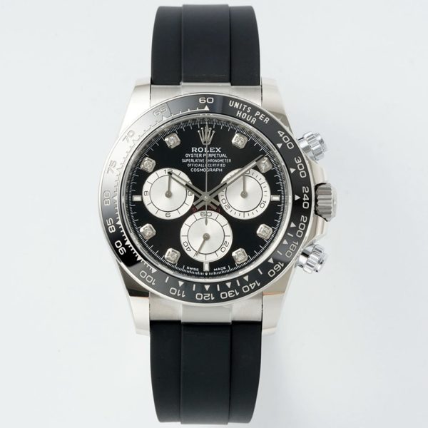 Rolex Cosmograph Daytona 40mm Rubber Strap Weighted 18K Gold‑Plated Cal.4131 Chronograph Movement