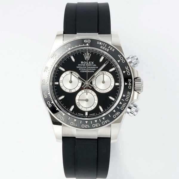 Rolex Cosmograph Daytona 40mm Rubber Strap Weighted 18K Gold‑Plated Cal.4131 Chronograph Movement