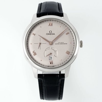 Omega De Ville Power‑Reserve Automatic Mechanical Watch, Genuine Calfskin Leather Strap