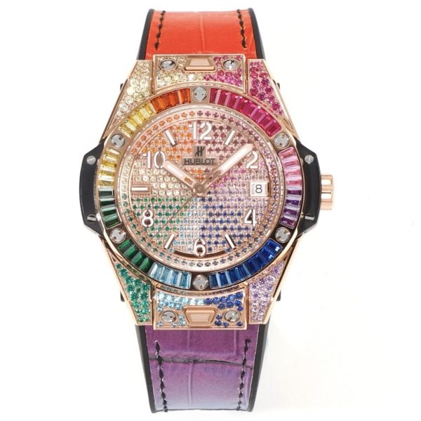 Hublot Big Bang One Click Rainbow Gemstone 39mm Automatic Ladies Watch