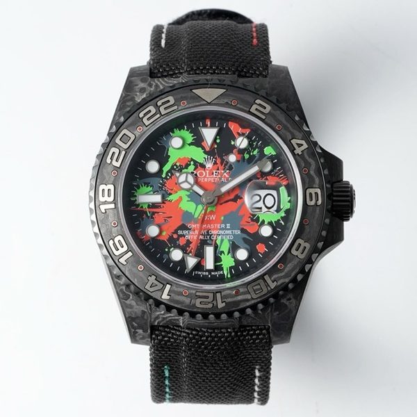 Rolex GMT-Master II Carbon Watch | Cal.3186 Automatic Movement, Forged Carbon Case