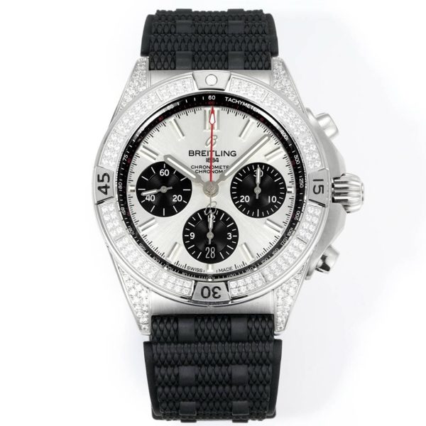 Breitling Chronomat Super Clone Watch | B01 Automatic Chronograph Movement, Diamond Bezel, 42mm