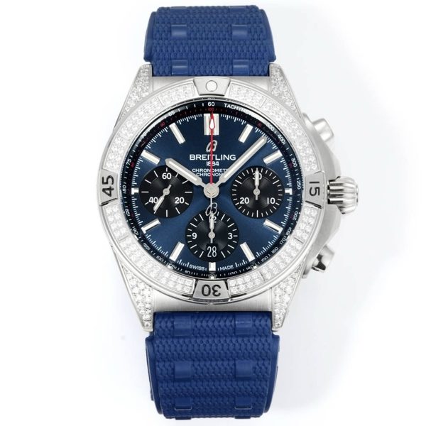 Breitling Chronomat Super Clone Watch | B01 Automatic Chronograph Movement, Diamond Bezel, 42mm