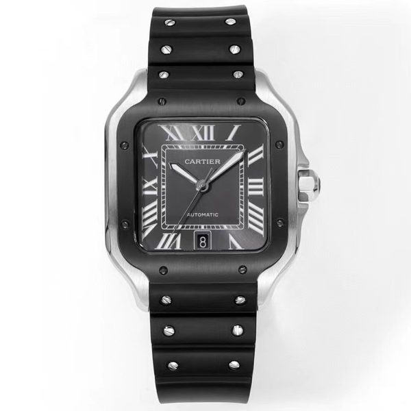 Cartier Santos Rubber Strap | THB Factory 39.8mm Automatic Watch