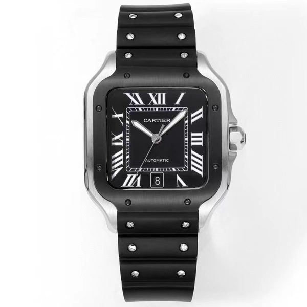 Cartier Santos Rubber Strap | THB Factory 39.8mm Automatic Watch