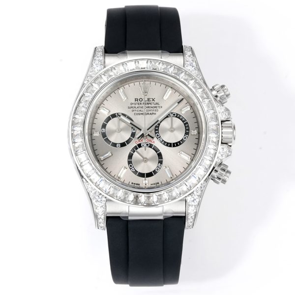 Rolex Cosmograph Daytona 40mm N+ Factory V2 Weighted Baguette Bezel Automatic Watch
