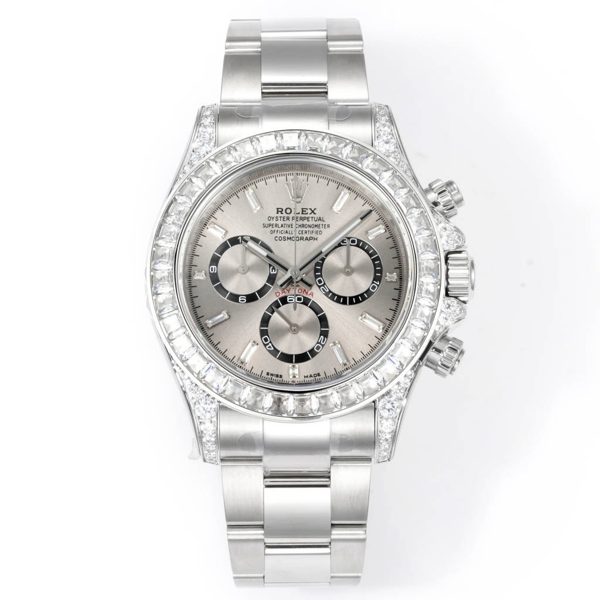 Rolex Cosmograph Daytona 40mm N+ Factory V2 Weighted Baguette Bezel Automatic Watch