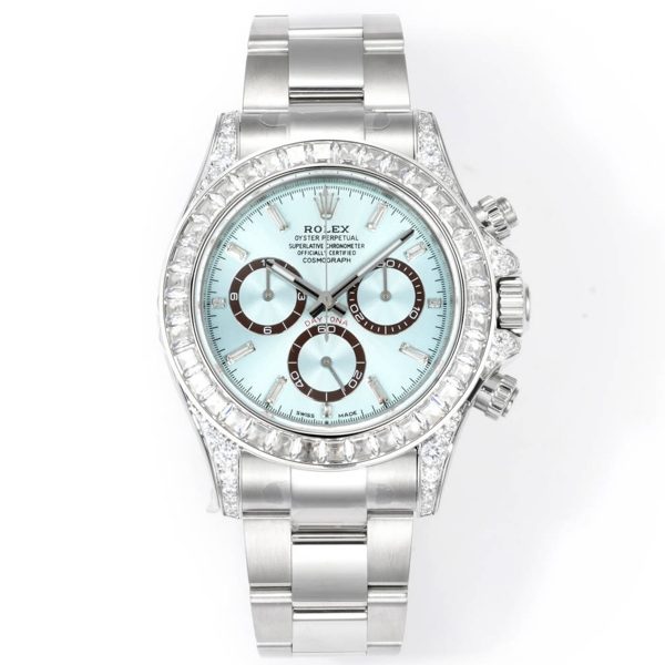 Rolex Cosmograph Daytona 40mm N+ Factory V2 Weighted Baguette Bezel Automatic Watch