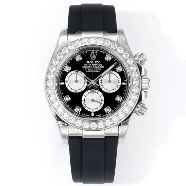 Rolex Cosmograph Daytona 40mm N+ Factory V2 Weighted Baguette Bezel Automatic Watch